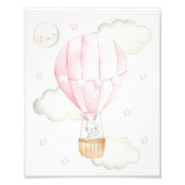 Rosa Heißluftballon, Tiere, Sonne, Kinderzimmer Fotodruck (Vorne)