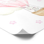 Rosa Heißluftballon, Tiere, Sonne, Kinderzimmer Poster (Ecke)
