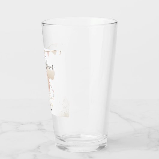 Rosa Heißluftballon Wolken Glas (Links)