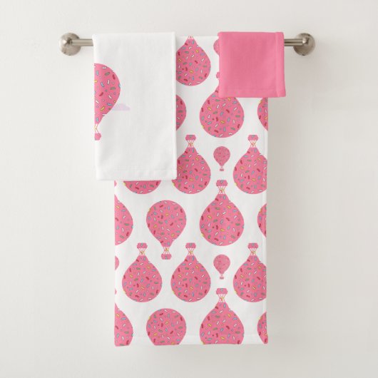 Rosa Heißluftballons Badhandtuch Set (Insitu)