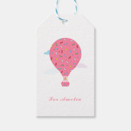 Rosa Heißluftballons Geschenkanhänger