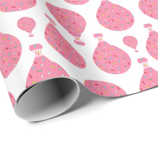 Rosa Heißluftballons Geschenkpapier (Rolleneckpunkt)