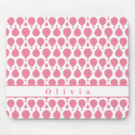 Rosa Heißluftballons Mousepad (Vorne)