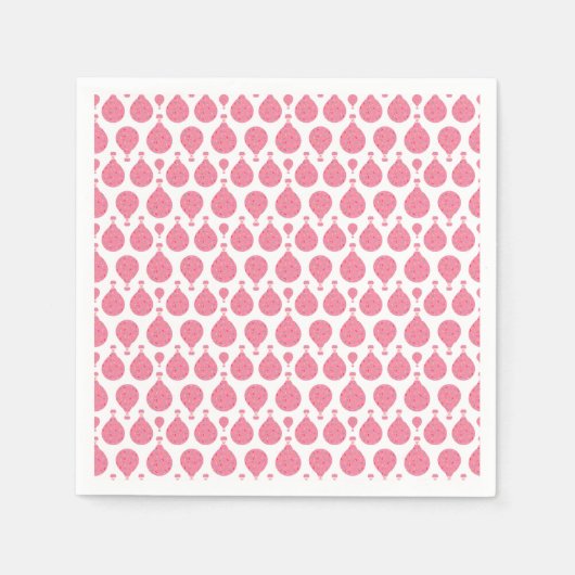 Rosa Heißluftballons Serviette (Vorderseite)