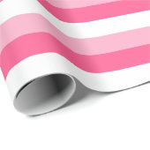 Rosa, heißrosa und weiße Streifen Geschenkpapier (Rolleneckpunkt)