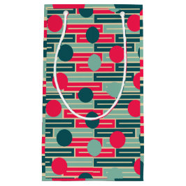 Rosa, hellblau, Aquamarine Rechtecke und Kreise Kleine Geschenktüte