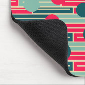 Rosa, hellblau, Aquamarine Rechtecke und Kreise Mousepad (Ecke)