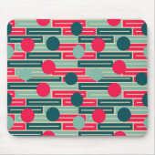 Rosa, hellblau, Aquamarine Rechtecke und Kreise Mousepad (Vorne)