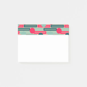 Rosa, hellblau, Aquamarine Rechtecke und Kreise Post-it Klebezettel