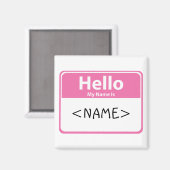 Rosa Hello My Name is, <NAME> Magnet (Vorderseite/Rückseite)