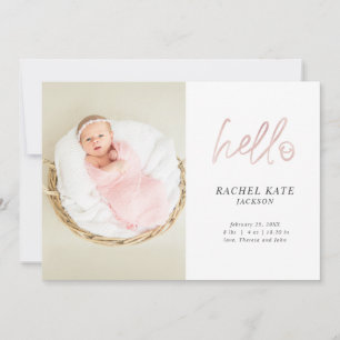 Rosa Hello-Schrift Foto Roségold Punkte Mädchenhaf Ankündigung