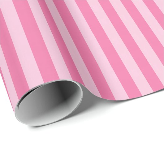 Rosa & Hellrosa Streifen Geschenkpapier (Rolleneckpunkt)