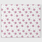 Rosa Herablumenblüten Geschenkpapier (Flach)