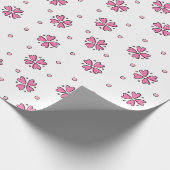 Rosa Herablumenblüten Geschenkpapier (Ecke)