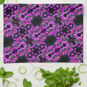 Rosa Herbst-Aster-Blume Abstraktes Kunstmuster Geschirrtuch (Gefaltet)