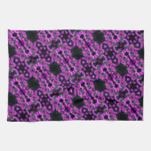 Rosa Herbst-Aster-Blume Abstraktes Kunstmuster Geschirrtuch (Horizontal)