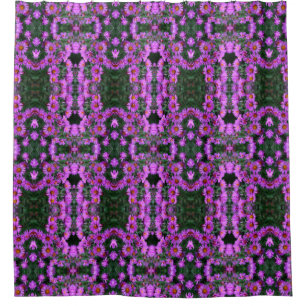 Rosa Herbst-Aster-Blume Abstraktes Muster Duschvorhang