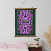 Rosa Herbst Aster Blume Orton Abstrakt Wandteppich Mit Holzrahmen (Schlafzimmer)
