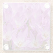 Rosa Herbst Krokus Blütenblüte Glasuntersetzer (Rückseite)