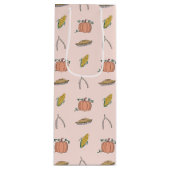 Rosa Herbstfestival Hübscher Erntedank Geschenktüte Für Weinflaschen (Vorderseite)