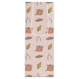 Rosa Herbstfestival Hübscher Erntedank Geschenktüte Für Weinflaschen