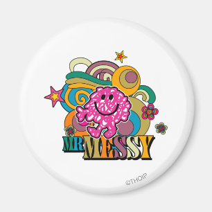 Rosa Herr Messy Farbige Wirbel & Sterne Magnet