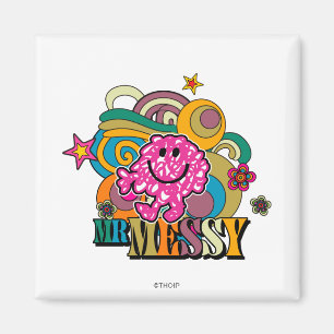 Rosa Herr Messy Farbige Wirbel & Sterne Magnet