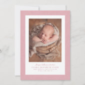 Rosa Herringbone-Tweed-Rahmen einfache Geburt des Ankündigung (Vorderseite)