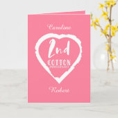 Rosa Herz 2. Cotton Hochzeitstag Karte (Gelbe Blume)