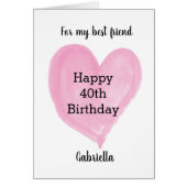 Rosa Herz 40. Geburtstag Bester Freund (Vorne)
