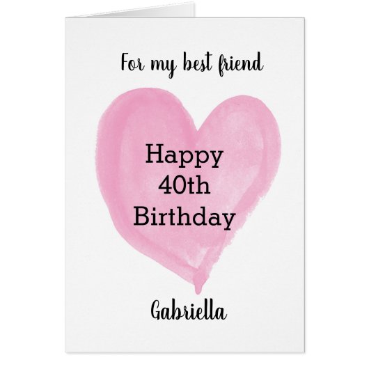 Rosa Herz 40. Geburtstag Bester Freund (Vorne)