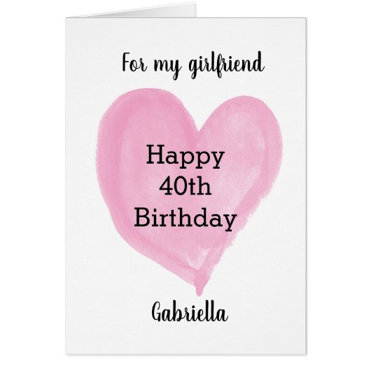 Rosa Herz 40. Geburtstagsfrau (Vorne)