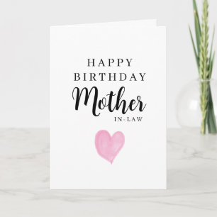 Rosa Herz Alles Gute zum Geburtstag Schwiegermutte Karte