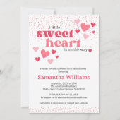 Rosa Herz Babydusche Einladung (Vorderseite)