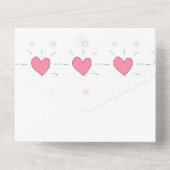 Rosa Herz Babydusche Einladung (Rückseite)