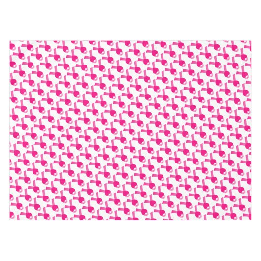 Rosa Herz-Band-Brustkrebs-Bewusstsein Tischdecke (Vorderseite (Horizontal))