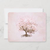 Rosa Herz Baum Hochzeit Save the Date (Rückseite)