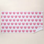 Rosa Herz Beach Handtuch (Vorderseite)
