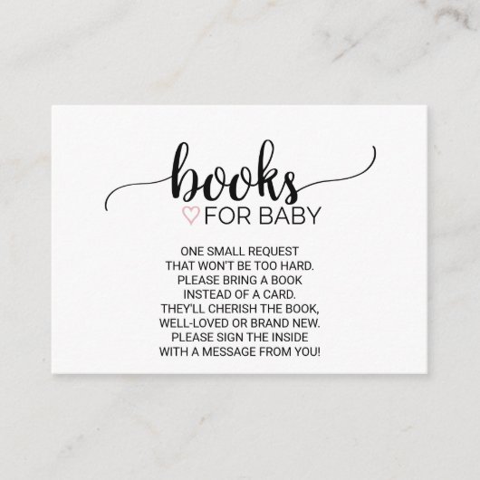 rosa Herz | Black Calligraphy Book Request Insert (Vorderseite)