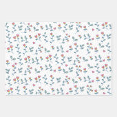 Rosa Herz Blumen-Ditsy-Weiß-Muster Geschenkpapier Set (Vorderseite 3)
