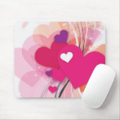 Rosa Herz Boquet Mousepad (Mit Mouse)