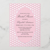 Rosa Herz-Brautparty Folieneinladung (Vorderseite)