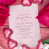 Rosa Herz-Brautparty Folieneinladung