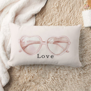 Rosa Herz Brille Liebe Lendenkissen