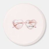 Rosa Herz Brille Liebe Magnet (Vorne)