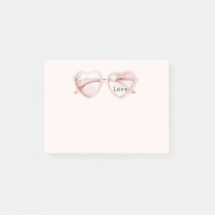 Rosa Herz Brille Liebe Post-it Klebezettel