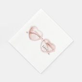 Rosa Herz Brille Liebe Serviette (Ecke)