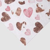 Rosa Herz Brown Kakaokuh Print Birthday Seidenpapier (Ausschnitt)