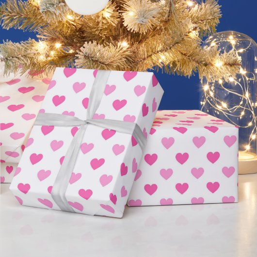 Rosa Herz Brustkrebs-Bewusstseinsmuster Geschenkpapier (Feiertage)