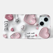 Rosa Herz Case-Mate iPhone Hülle (Rückseite (Horizontal))